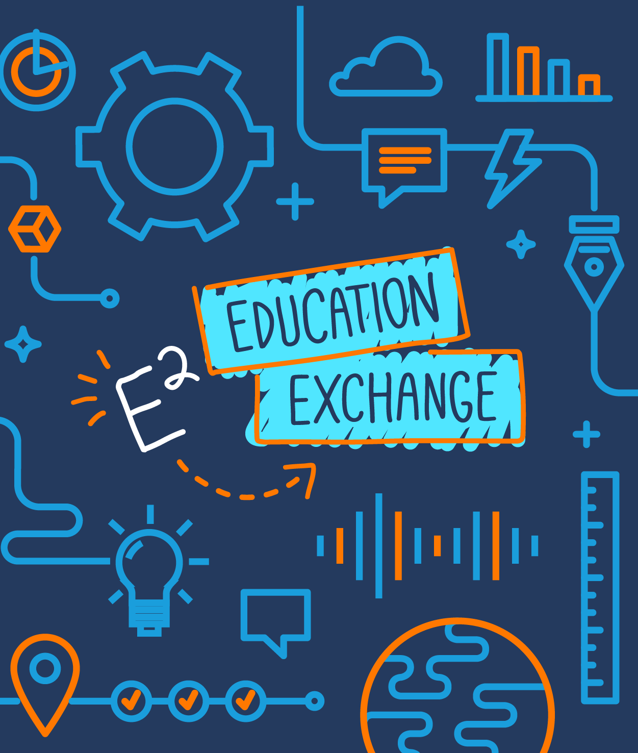 A graphic that reads "E2 Education Exchange".
